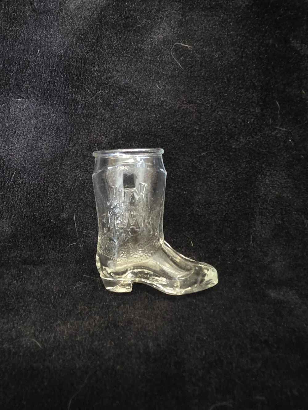 Jim Beam Whiskey Bourbon Advertising Shot Glass Western Cowboy Boot
